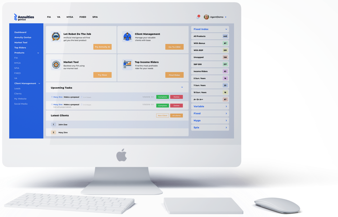 Annuities Genius – Annuity Illustration Software – Powerful Dashboard