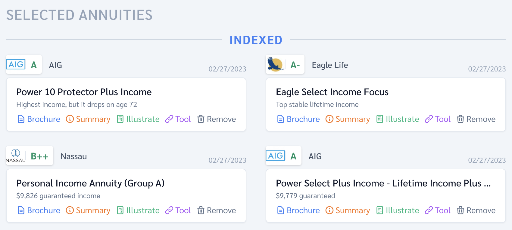 Starred annuities